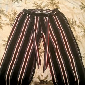 Hot Kiss 💋 Black, White and Red Striped Joggers